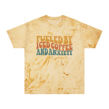 Load image into Gallery viewer, Fueled By Coffee and Anxiety Unisex Color Blast T-Shirt