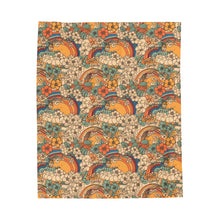 Load image into Gallery viewer, Soft Floral Rainbow Earthy Velveteen Plush Blanket