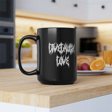 Load image into Gallery viewer, Metalhead Font Live Laugh Love Black Mug, 15oz