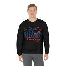 Load image into Gallery viewer, Howdy Cowboy Neon Sign Unisex Heavy Blend Crewneck Sweatshirt