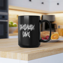 Load image into Gallery viewer, Metalhead Font Live Laugh Love Black Mug, 15oz
