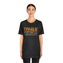 Load image into Gallery viewer, Fueled By Iced Coffee And Anxiety Unisex Jersey Short Sleeve Tee