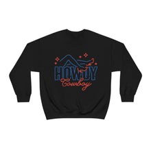 Load image into Gallery viewer, Howdy Cowboy Neon Sign Unisex Heavy Blend Crewneck Sweatshirt
