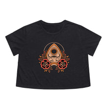 Load image into Gallery viewer, Ouija Planchette Witchy Women's Flowy Cropped Tee