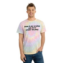 Load image into Gallery viewer, Jesus Is My Co-Pilot And We're Crusin' For Pussy Unisex Tie-Dye Tee, Spiral