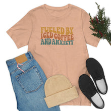 Load image into Gallery viewer, Fueled By Iced Coffee And Anxiety Unisex Jersey Short Sleeve Tee