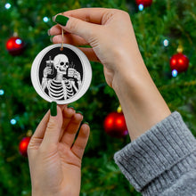 Load image into Gallery viewer, Death Before Decaf Skeleton Ceramic Ornaments
