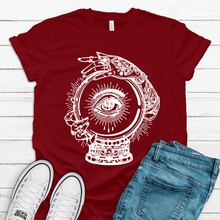 Load image into Gallery viewer, Crystal Ball Tarot Witch Graphic Tee Unisex Graphic Tee Shirt