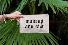 Load image into Gallery viewer, Makeup And Shit Gothic Zippered Pouch Makeup Bag