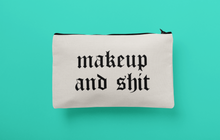 Load image into Gallery viewer, Makeup And Shit Gothic Zippered Pouch Makeup Bag