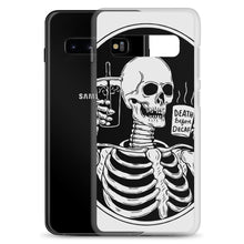 Load image into Gallery viewer, Death Before Decaf Skeleton Samsung Case | Cute Coffee Phone Case | Galaxy Case | S21 Case | Gothic Style Case