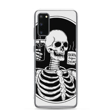 Load image into Gallery viewer, Death Before Decaf Skeleton Samsung Case | Cute Coffee Phone Case | Galaxy Case | S21 Case | Gothic Style Case