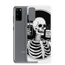 Load image into Gallery viewer, Death Before Decaf Skeleton Samsung Case | Cute Coffee Phone Case | Galaxy Case | S21 Case | Gothic Style Case