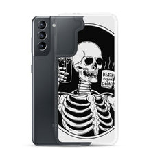 Load image into Gallery viewer, Death Before Decaf Skeleton Samsung Case | Cute Coffee Phone Case | Galaxy Case | S21 Case | Gothic Style Case