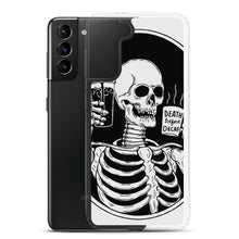 Load image into Gallery viewer, Death Before Decaf Skeleton Samsung Case | Cute Coffee Phone Case | Galaxy Case | S21 Case | Gothic Style Case