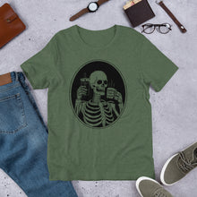 Load image into Gallery viewer, Death Before Decaf Skeleton Short-Sleeve Unisex T-Shirt