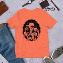 Load image into Gallery viewer, Death Before Decaf Skeleton Short-Sleeve Unisex T-Shirt