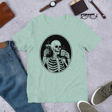 Load image into Gallery viewer, Death Before Decaf Skeleton Short-Sleeve Unisex T-Shirt
