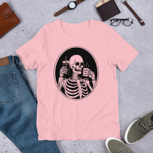 Load image into Gallery viewer, Death Before Decaf Skeleton Short-Sleeve Unisex T-Shirt