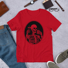 Load image into Gallery viewer, Death Before Decaf Skeleton Short-Sleeve Unisex T-Shirt