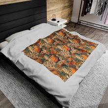 Load image into Gallery viewer, Soft Floral Rainbow Earthy Velveteen Plush Blanket
