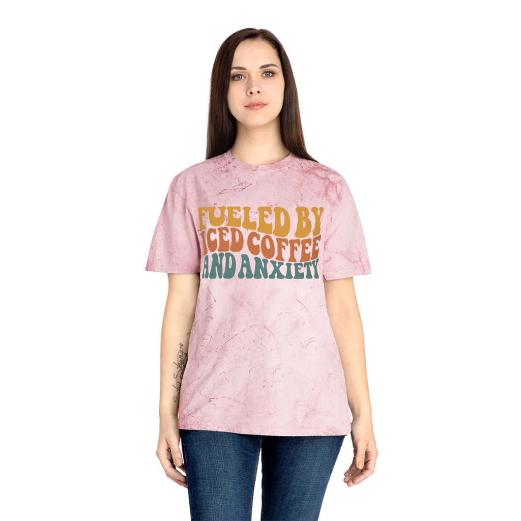 Fueled By Coffee and Anxiety Unisex Color Blast T-Shirt