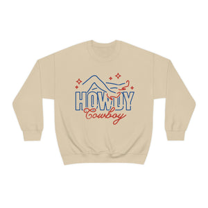 Howdy Cowboy Neon Sign Unisex Heavy Blend Crewneck Sweatshirt