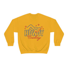 Load image into Gallery viewer, Howdy Cowboy Neon Sign Unisex Heavy Blend Crewneck Sweatshirt
