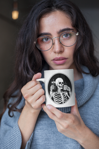Death Before Decaf Skeleton Coffee Mug