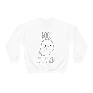 Boo, You Whore Cute Ghost Unisex Heavy Blend™ Crewneck Sweatshirt