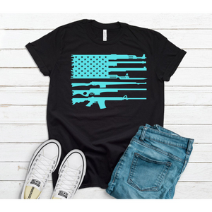Gun Flag 2nd Amendment Fashion | Unisex Shirt | USA | American Flag | 2A