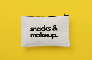 Snacks and Makeup Canvas Zipper Cosmetics Makeup Bag