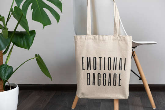 Emotional Baggage Canvas Tote | Funny Tote | ReUsable Bag Eco Friendly | Humor | Purse and Tote Bag