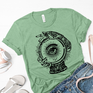 Crystal Ball Tarot Witch Graphic Tee Unisex Graphic Tee Shirt