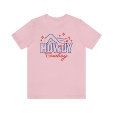 Load image into Gallery viewer, Howdy Cowboy Neon Sign Unisex Jersey Short Sleeve Tee
