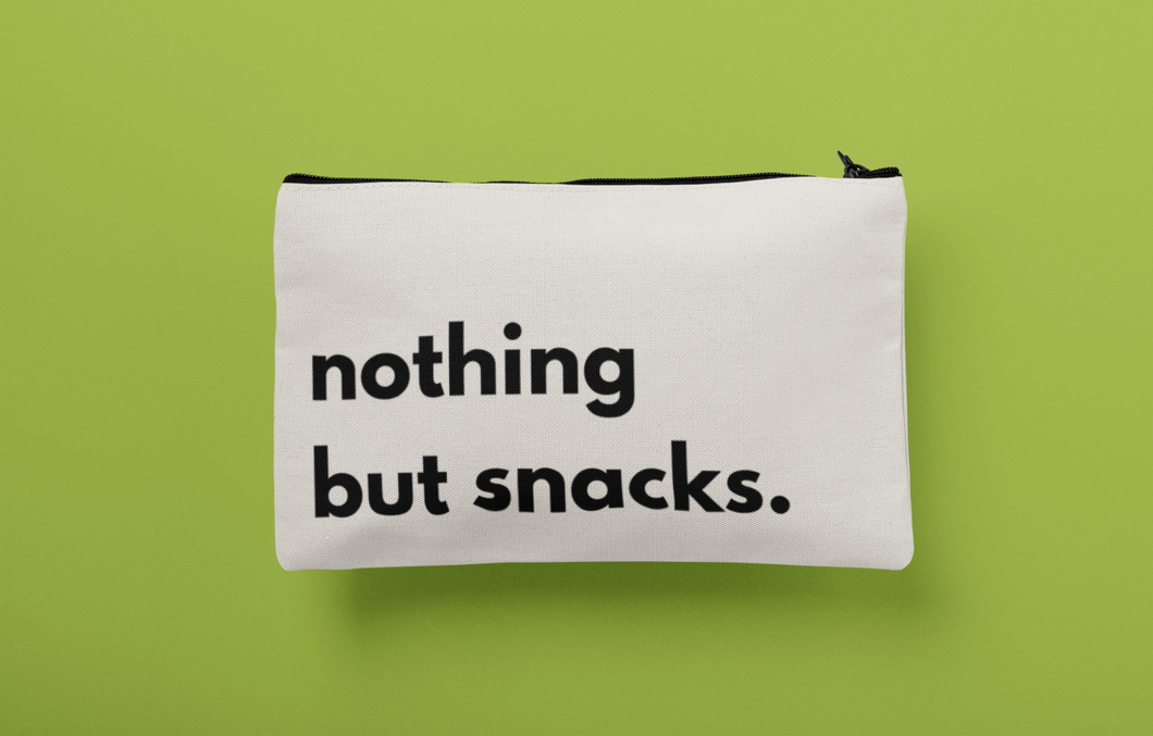 Nothing But Snacks | Snack Bag Cosmetics Bag | Makeup Bag | Gifts for Women | Purse Organizer