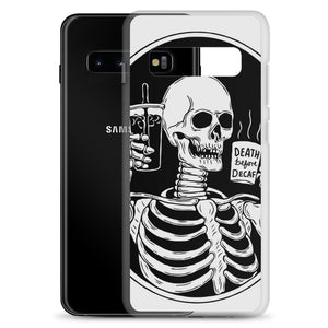 Death Before Decaf Skeleton Samsung Case | Cute Coffee Phone Case | Galaxy Case | S21 Case | Gothic Style Case