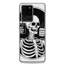 Load image into Gallery viewer, Death Before Decaf Skeleton Samsung Case | Cute Coffee Phone Case | Galaxy Case | S21 Case | Gothic Style Case
