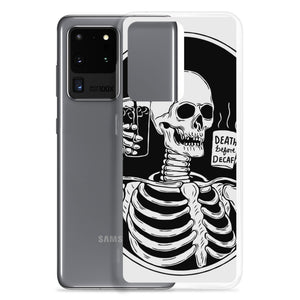 Death Before Decaf Skeleton Samsung Case | Cute Coffee Phone Case | Galaxy Case | S21 Case | Gothic Style Case