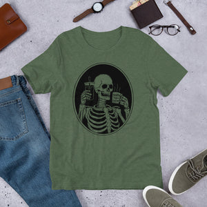 Death Before Decaf Skeleton Short-Sleeve Unisex T-Shirt